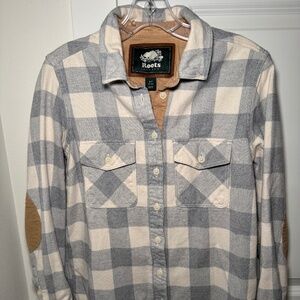 Roots Women’s Flannel buffalo check shirt Sz S